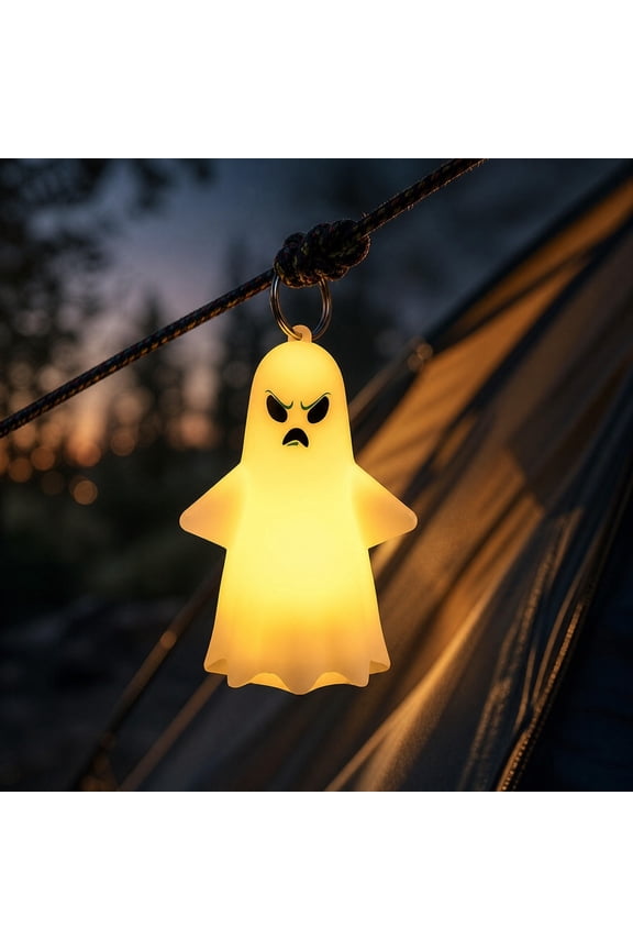 Mini Ghost LED Keychain, Spooky Night Light Ornament, Cute Halloween Party Favor, Glowing Ghost Accessory for Bag Charm, Trick or Treat Light, C