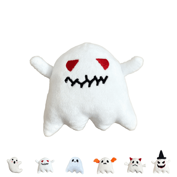 Mini Ghost Stuffed Animal, Bedtime Soft Plush Toy Halloween Ghost Plushies, Cute Weighted Stuffed Animals, Multiple Expressions Ghost Plush Doll Holiday Decor Gifts for Kids D