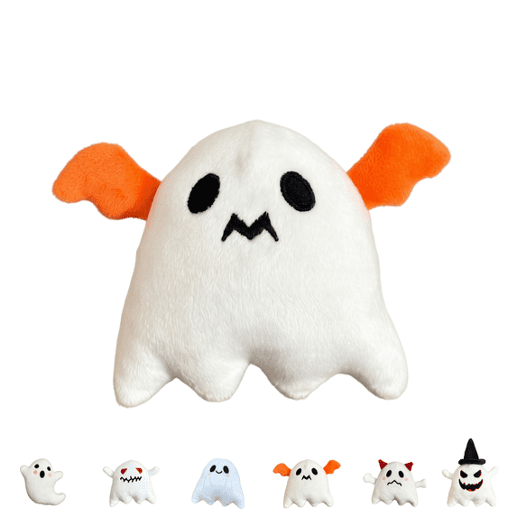 Mini Ghost Stuffed Animal, Bedtime Soft Plush Toy Halloween Ghost Plushies, Cute Weighted Stuffed Animals, Multiple Expressions Ghost Plush Doll Holiday Decor Gifts for Kids C
