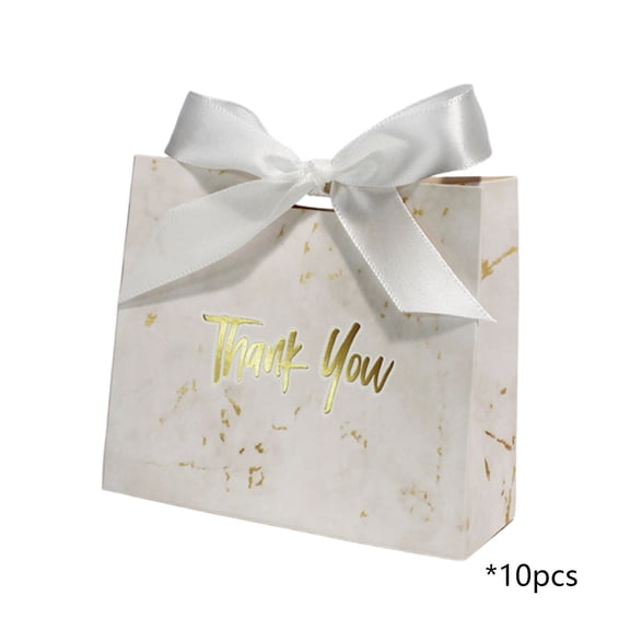 Mini Gift Bags Bulk, 10-Pack Small Thank You Bags with Bow, Decorative Paper Gift Bags for Party Favors, Wedding, Gifts