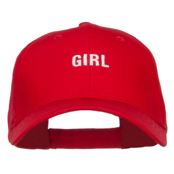 Mini Girl Embroidered Cotton Cap - Red OSFM