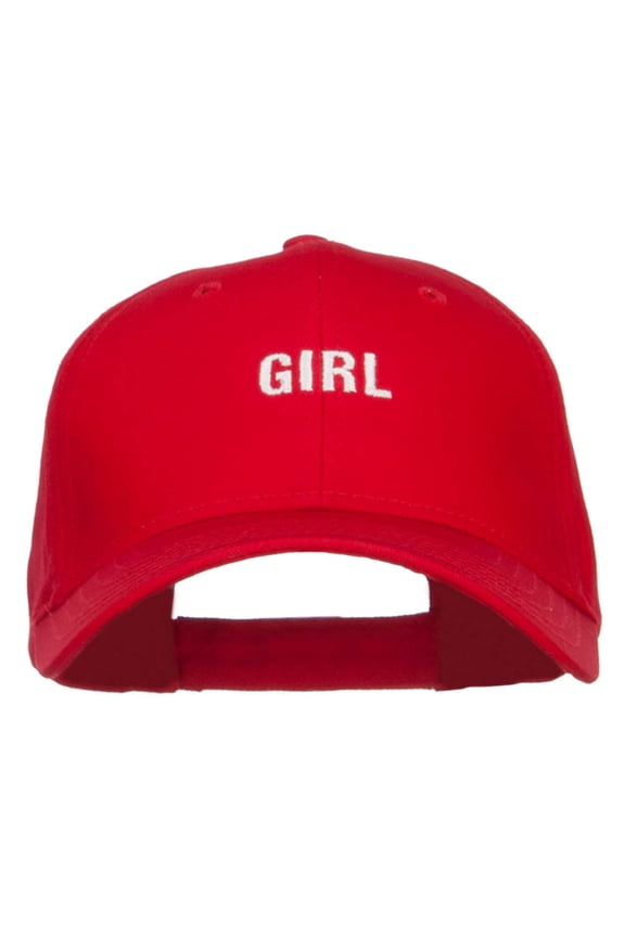 Mini Girl Embroidered Cotton Cap - Red OSFM