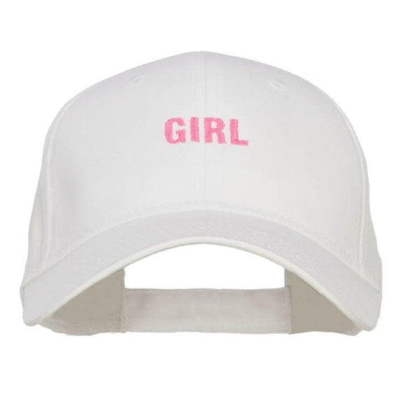 Mini Girl Embroidered Cotton Cap - White OSFM