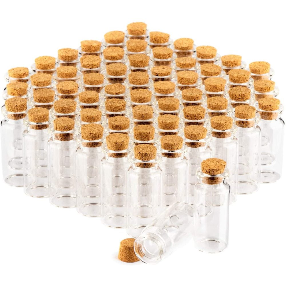 Mini Glass Bottles +Cork Stoppers+Eye Screws ,Message Weddings Wish