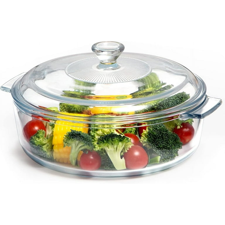 Mini Glass Casserole with Lid Oven Safe Round Casserole Glass