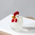 thumbnail image 1 of Mini Glass Chicken Figurine, Hand Blown Art Glass Rooster Collectible Figurines, Mini Glass Animal Statues for Festival Home Kitchen Office Farmhouse Tabletop Decor, 2.2", 1 Pack Blue, 1 of 9