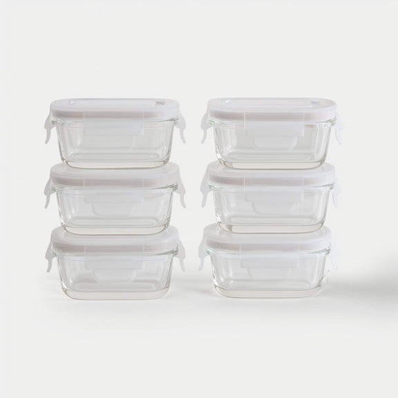 Mini Glass Container Set - Rectangular (Vanilla)