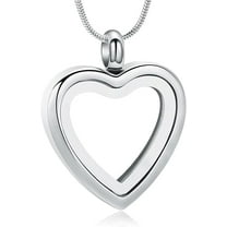 Mini Glass Cremation Jewelry Urn Necklace for Ashes Heart Memorial Urn Lockets for Ashes Stainless Steel Keepsake Urn Ashes Pendants