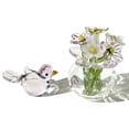 thumbnail image 1 of Mini Glass Flower Vase with Glass Bird Figurine, Handcrafted Blown Glass Decorative Set for Home Decor, Desk, Office, Gift, 1 of 7