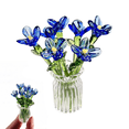 thumbnail image 1 of Mini Glass Flowers in Vase with Butterfly - Handmade Stained Glass Bouquet, Miniature Crystal Centerpiece for Desk, Table, Home, Office Decor, Gift for Mom Women(A), 1 of 5