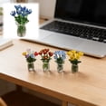 thumbnail image 1 of Mini Glass Flowers in Vase,Tiny Glass Flowers in Vase,Miniature Glass Flower with Vase for Women,Cute Small Glass Flower Bouquet for Home Office Table Decor,B, 1 of 3