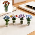 thumbnail image 1 of Mini Glass Flowers in Vase,Tiny Glass Flowers in Vase,Miniature Glass Flower with Vase for Women,Cute Small Glass Flower Bouquet for Home Office Table Decor,D, 1 of 3