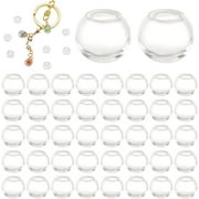 NOBRAND Mini Glass Globe Bottle Small Empty Ball Wish Glass Ball Clear Spheres UV Planet Crystal Craft Ball for UV Resin Dice Pendant Charms Earring Necklace Jewelry Craft Making