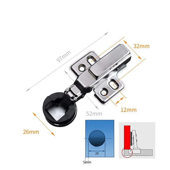 Mini Glass Hinge Damping Hydraulic Furniture Hinge Wine Buffer Glass Cabinet Kitchen Cupboard Glass Hinge High Quality