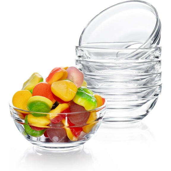 Mini Glass Prep Pinch Bowls - 4 oz Clear Glass Bowls for Condiments, Spices, and More - Stackable, Microwave & Dishwasher Safe - Ideal for Restaurants and Home Use