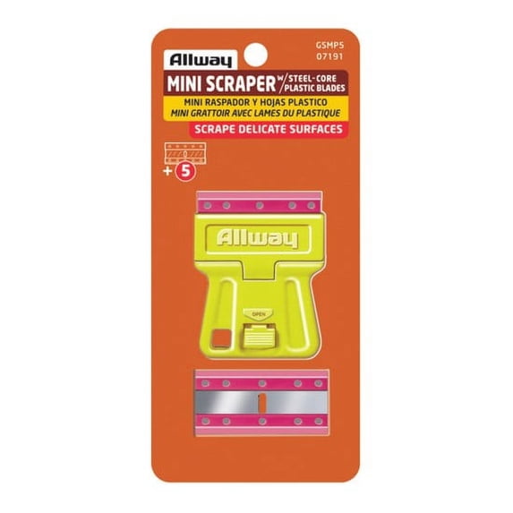 Mini Glass Scraper with 5 Extra Steel Razor Blades