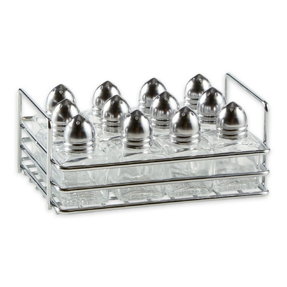 Mini Glass Shakers with Rack - Set of 12
