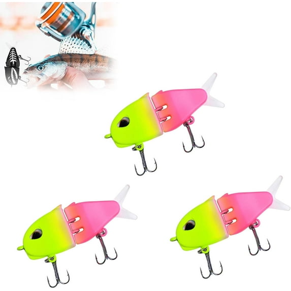 Mini Glide Bait for Bass Fishing, Slow Sinking Wide S Motion Smooth Glide Baits for Freshwater and Saltwater, Sinking Wobbler Crankbait with Double Hook, Perfect for Big Game Predator Fish