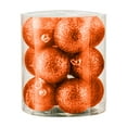 thumbnail image 1 of Mini Glitter Christmas Ball Ornaments, 12 Pack 0.78 Inch Shatterproof Tree Baubles, Orange, 1 of 6