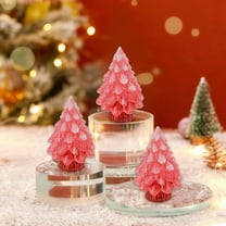 Mini Glitter Christmas Tree Figurines,Glow in The Dark Christmas Tree Decoration,Xmas Luminous Resin Tree Miniature for Holiday Diy Crafts Garden Micro Landscape Party Home Tabletop Decoration
