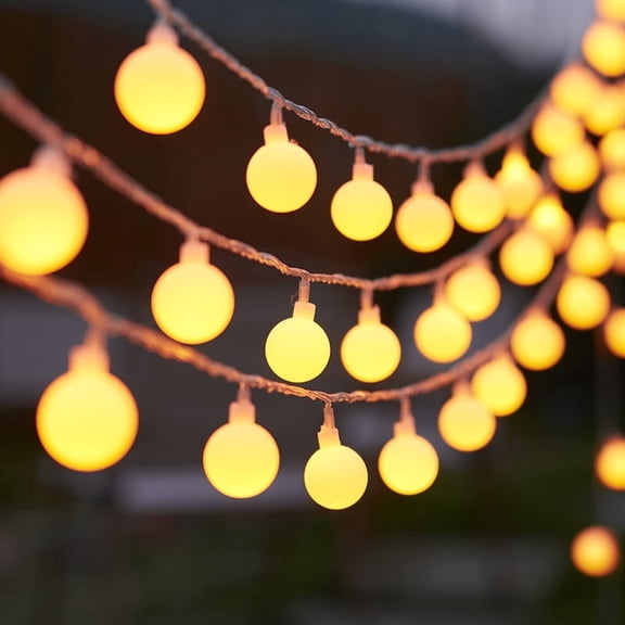Mini Globe String Lights Warm White, 32.8 ft 80LED USB Powered Round Bulb Fairy, Waterproof LED Ball for Patio Bedroom Christmas Indoor Outdoor Holiday Decoration