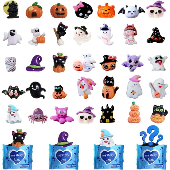 Mini Glow In The Dark Animal Resin Models, Resin Animals Mystery Bags, Individually Wrapped Blind Bags Tiny Animal Figurines, Collectible Mini Animals For Fairy Garden, DIY Crafts (200, Halloween)