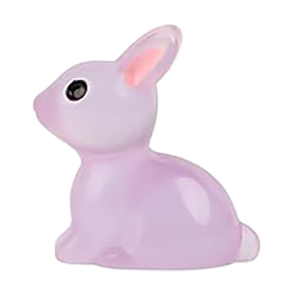 Mini Glow in the Dark Rabbit Statue, Light-Up Resin Fairy Garden Figure for Easter Egg Fillers, DIY Glass Jar Crafts, and Night Light Decor