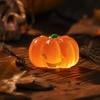Mini Glowing Jack O Lantern Tabletop Figurine, Multi Expression Spooky Tiered Tray Embellishment, Long Lasting Soft Luminescent Decor For Shelf Counter Halloween Party Favor Gifting
