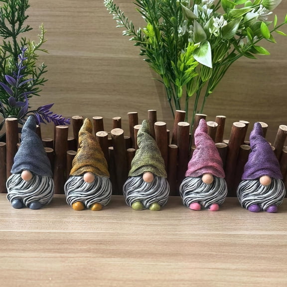 Mini Gnomes Figurines 5PCS Resin Garden Decor Statues