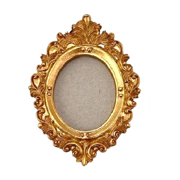 Mini Gold Frames - Small Gold Vintage Flower Oval Rectangle Baroque Frames Table Top Frame for Christmas Holiday Party Decor