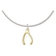 thumbnail image 1 of Mini Gold Tone Wishbone Charm Necklace, 18"+2" Extender, 1 of 1