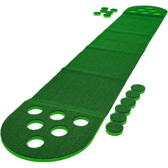Mini Golf Course, Putter Golf Pong Golf Game Putting Green Indoor, Golf Putting Mat, Golf Stuff Golf Putting Green for Indoor & Outdoor Party Game Use