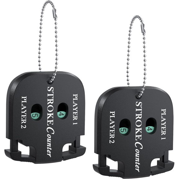 Mini Golf Score Shot Stroke Counter Clicker with Dial Resetting Tool/Key Chain for Golf Game Scorekeeper Portable 2 Digit Outdoor Sport Scoreboard for Putts (2 Pack)