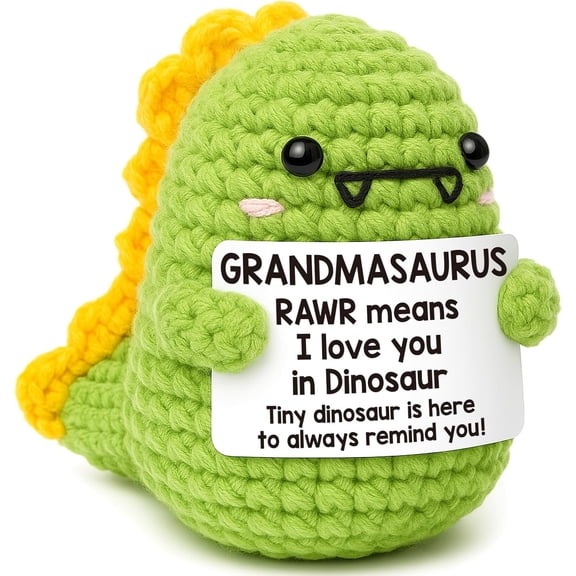 Mini Grandma Gifts for Birthday Funny Gifts for Grandma from Granddaughter Grandson I Love You Grandmother for Grandmother Nana Crochet Dinosaur Valentines Presents