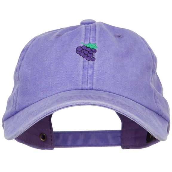 Mini Grapes Embroidered Unstructured Washed Cap - Purple OSFM