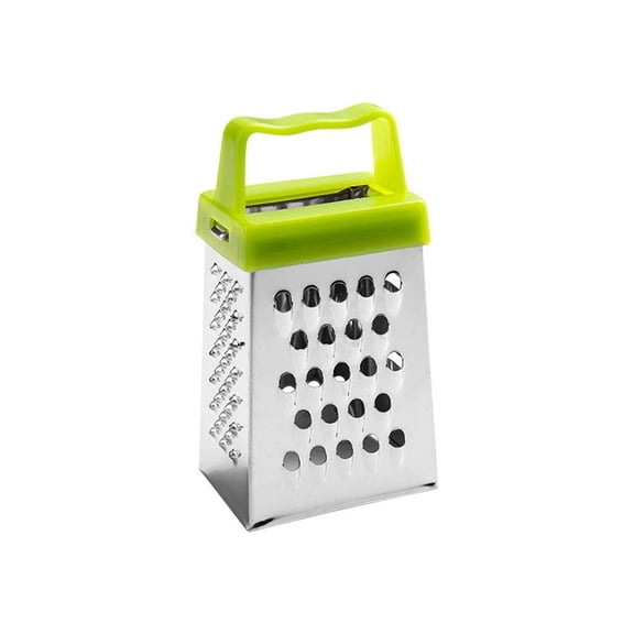 Mini Grater, 4-Sided Stainless Steel Box Grater, Small Cheese Grater with Handle, for Grating Cheese, Garlic, Zest, Chocolate, Dishwasher Safe, Compact Kitchen Tool, 1-Piece