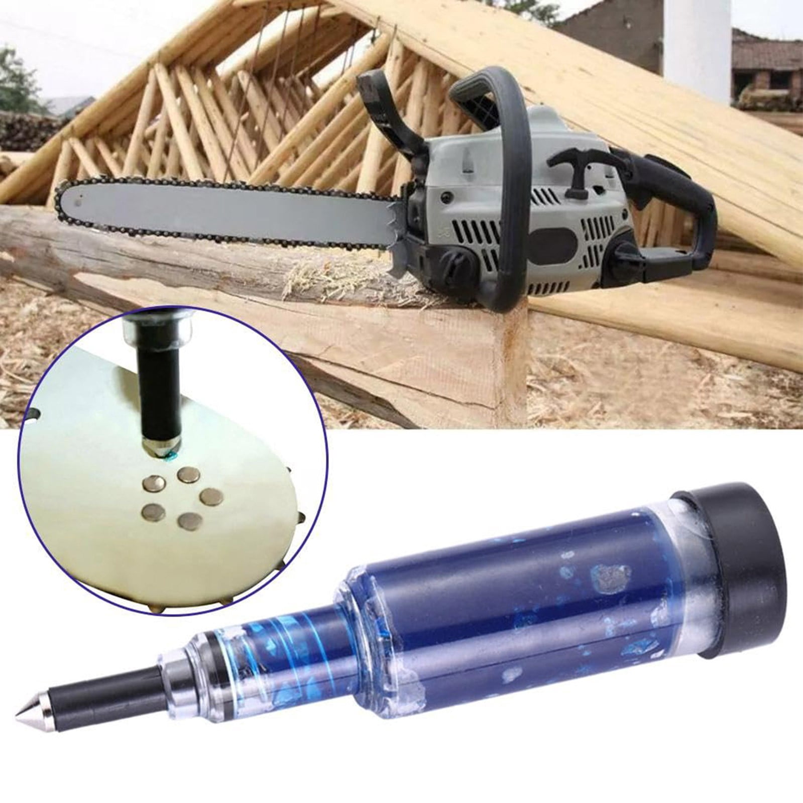 Mini Grease Gun Oil Lubricant for Chainsaw,Pre Loaded All Purpose Lubricant,Easy Refill,Universal for Most Chains and Cutters,Lubricating Mowers,Trimmers,Brushcutter Lube Tool