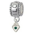 thumbnail image 1 of Mini Green Birthday Crystal Heart - I Love You Charm Bead, 1 of 1