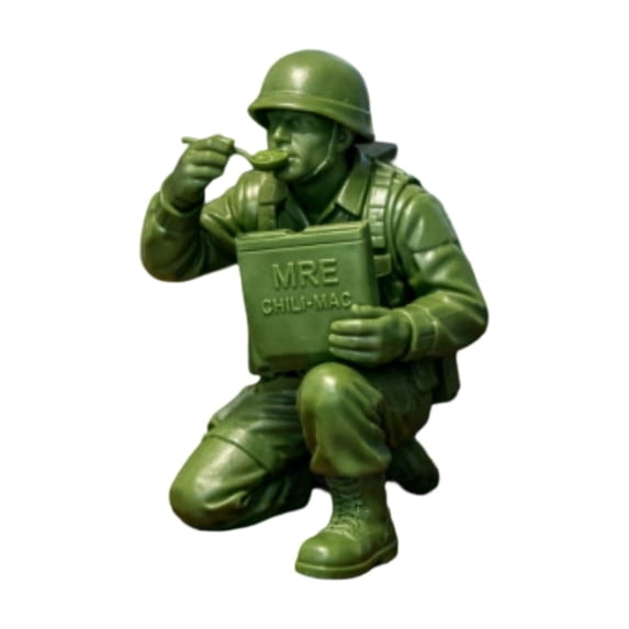 Mini Green Military Soldier Model Figurine - Decorative Miniature Army Soldier For Desktop, Bookshelf, Diorama Setup, Model Building And Collectible Display - Home Office Decor,