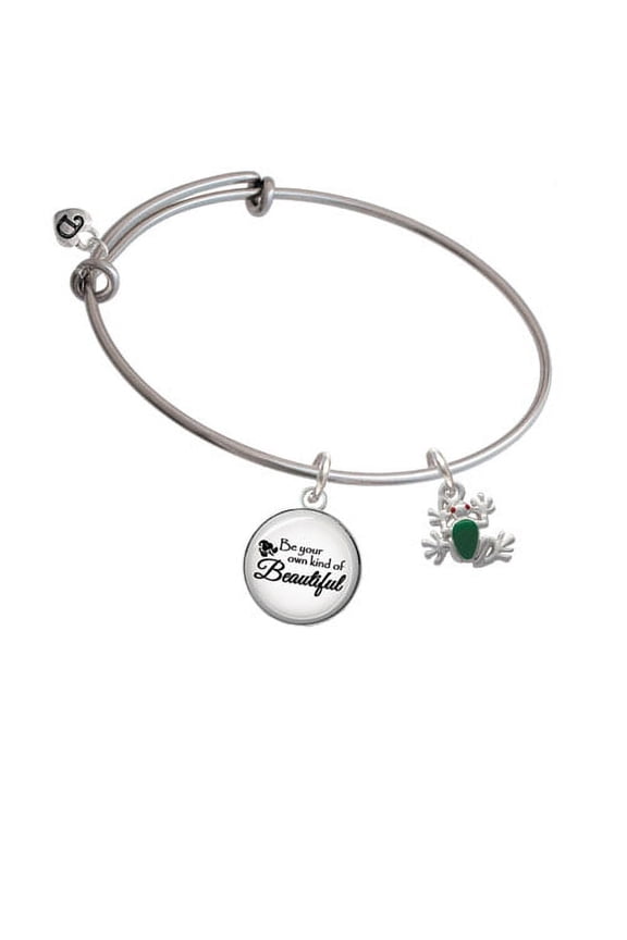 Mini Green Tree Frog Be Your Own Kind of Beautiful Bangle Bracelet