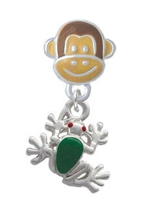 Mini Green Tree Frog - Monkey Face Charm Bead
