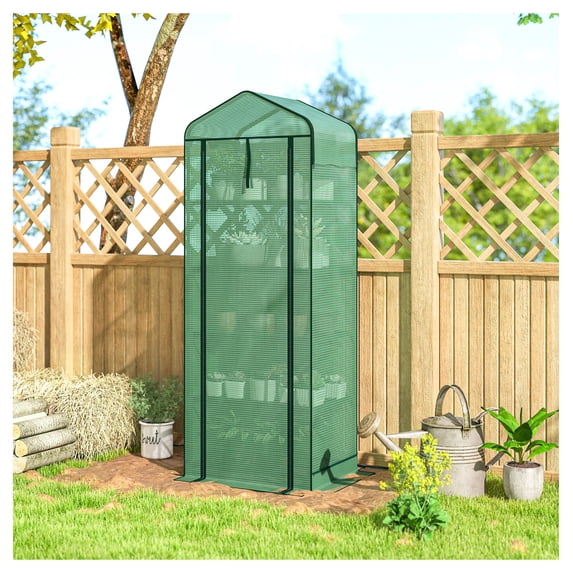 Mini Greenhouse 5 Tier, Portable Plant Greenhouse with PE Cover & Screen Roof, Small Indoor Outdoor Greenhouse for Plants, UV Protection, 75.6"H Green