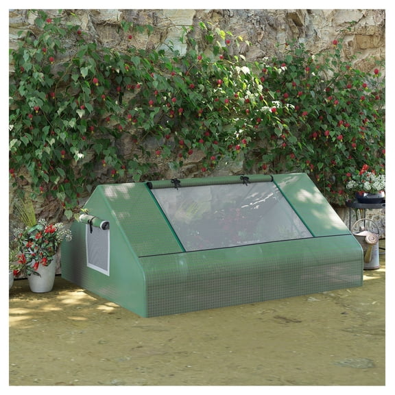 Mini Greenhouse 71x55x32", Small Green House for Outdoor Plants, Garden Planting Shed with Windows, Portable Flower Grow Tent