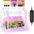 thumbnail image 1 of Mini Greenhouse for Indoor Outdoor, Portable Green House with 15W Plant Dimmable LED Grow Lights, Timer, 3 Light Color Mode for Indoor Outdoor Seed Starter Tray(23.6"x15.7"x19.6"), 1 of 6