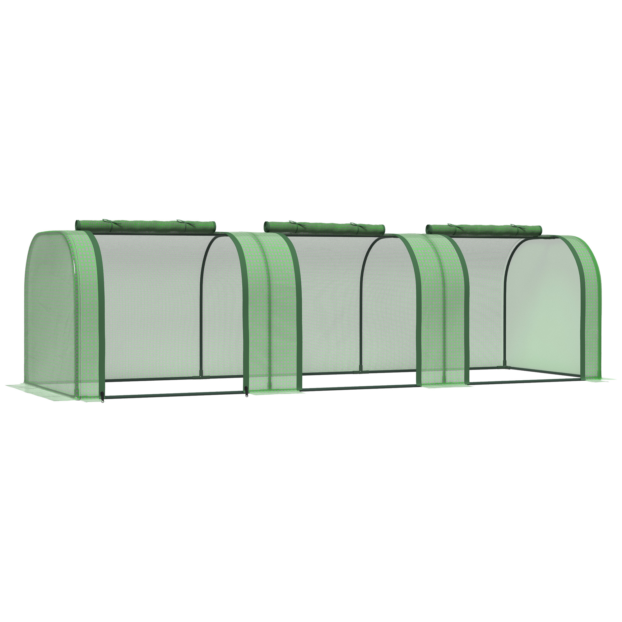 Mini Greenhouse, Portable Tunnel Green House with Roll-Up Zippered Doors, UV Waterproof Cover, Steel Frame, Green 10' x 3' x 2.5'