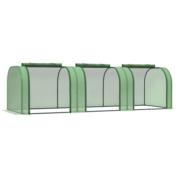 Mini Greenhouse, Portable Tunnel Green House with Roll-Up Zippered Doors, UV Waterproof Cover, Steel Frame, Green 10' x 3' x 2.5'