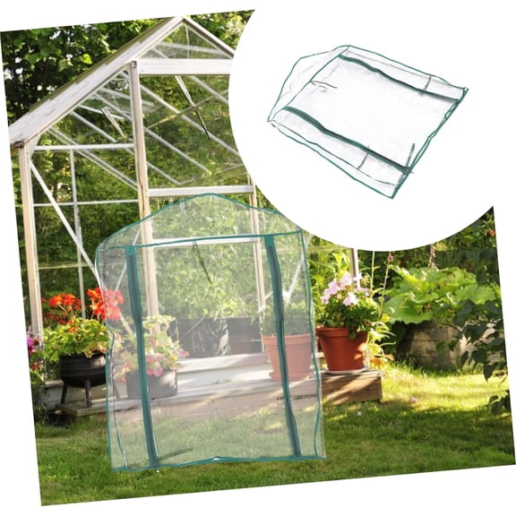 Mini Greenhouse Transparent PVC Cover, Indoor Greenhouse Tabletop Garden Nursery Plant Cover, Portable Small Greenhouses Cover wih Roll-Up Zipper Door, Waterproof Garden Green House Tent