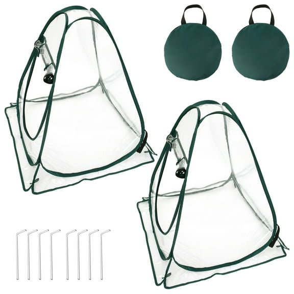 Mini Greenhouse Waterproof Pop Up Greenhouse Clear PVC Greenhouse Cover with Nails and Carrying Bag Portable Small Greenhouse for Outdoor Fruits Shrubs Vegetables