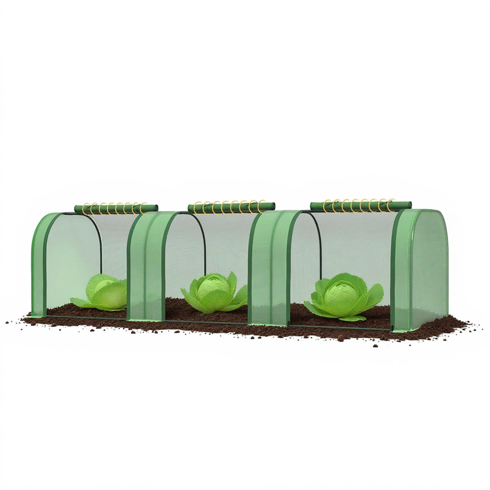 Mini Greenhouse for Outdoor Plants, Portable Garden Tunnel Greenhouse with Roll-Up Zippered Doors, Waterproof UV Cover & Sturdy Steel Frame