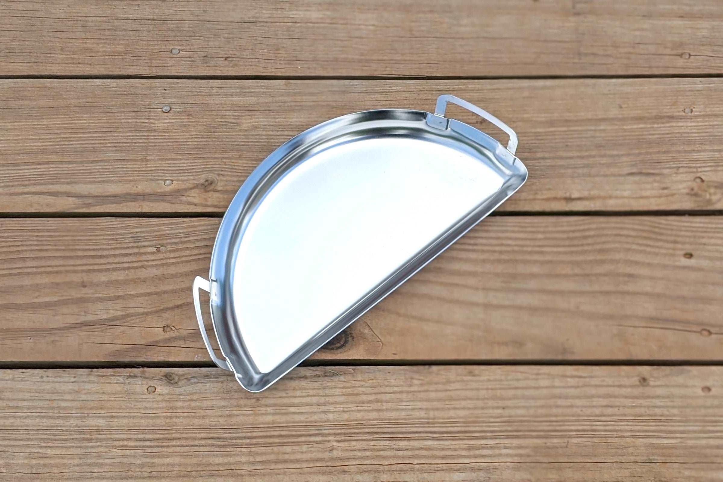 SnS Grills Slow 'N Sear® Mini Grilling Drip Pan — Stainless Drip Pan & Side Dish Tray for Weber 18-Inch Kettle, Jumbo Joe & Larger 22" Charcoal Grills